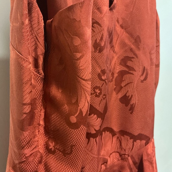 AFRM Rust Ruffle Silk Mini Dress - Picture 7 of 10